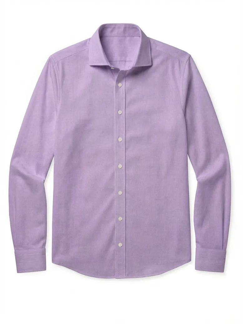 Chemise en popeline uni violet