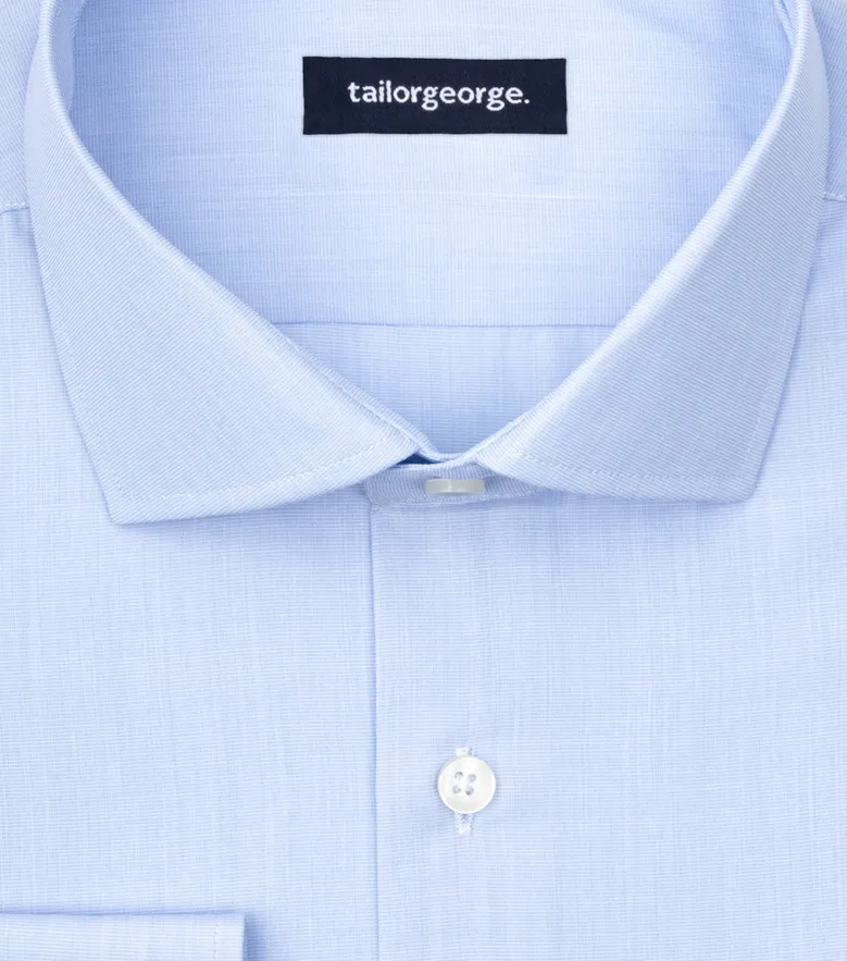 Chemise en fil-à-fil uni bleu ciel facile à repasser