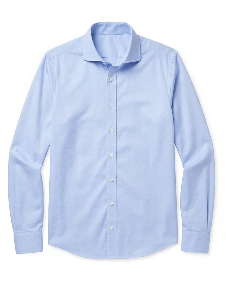 Chemise dobby facile à repasser uni bleu ciel