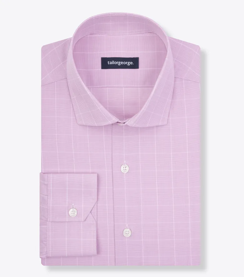 Chemise en twill à carreaux mauve