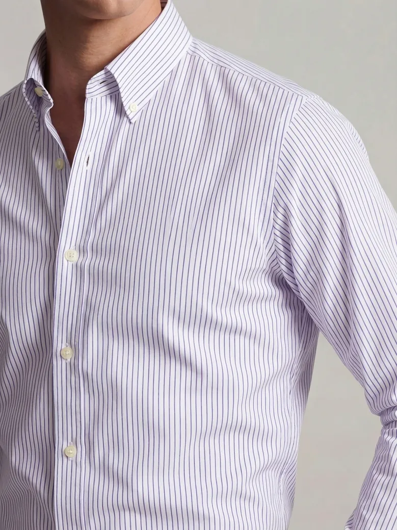 Chemise en popeline à rayures violet