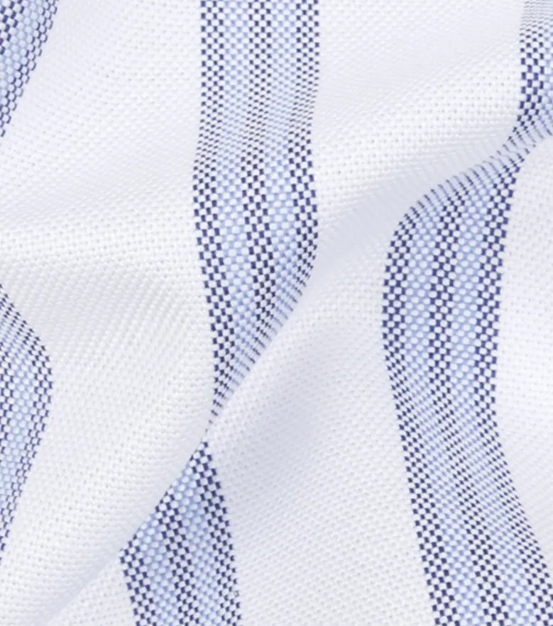 Chemise en Oxford américain épais à rayures bleu