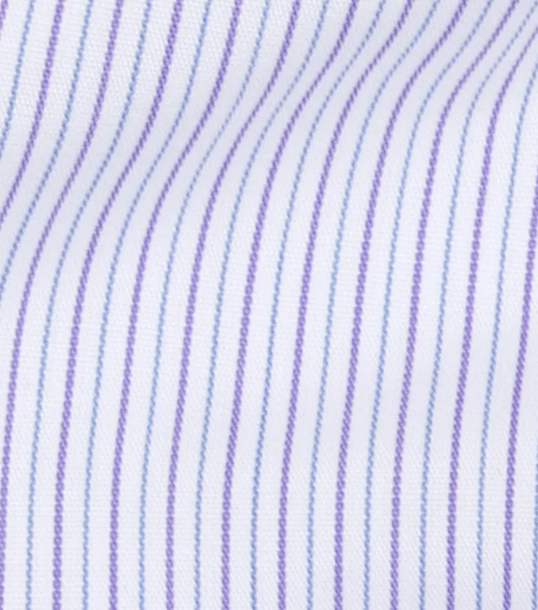 Chemise en popeline à rayures violet