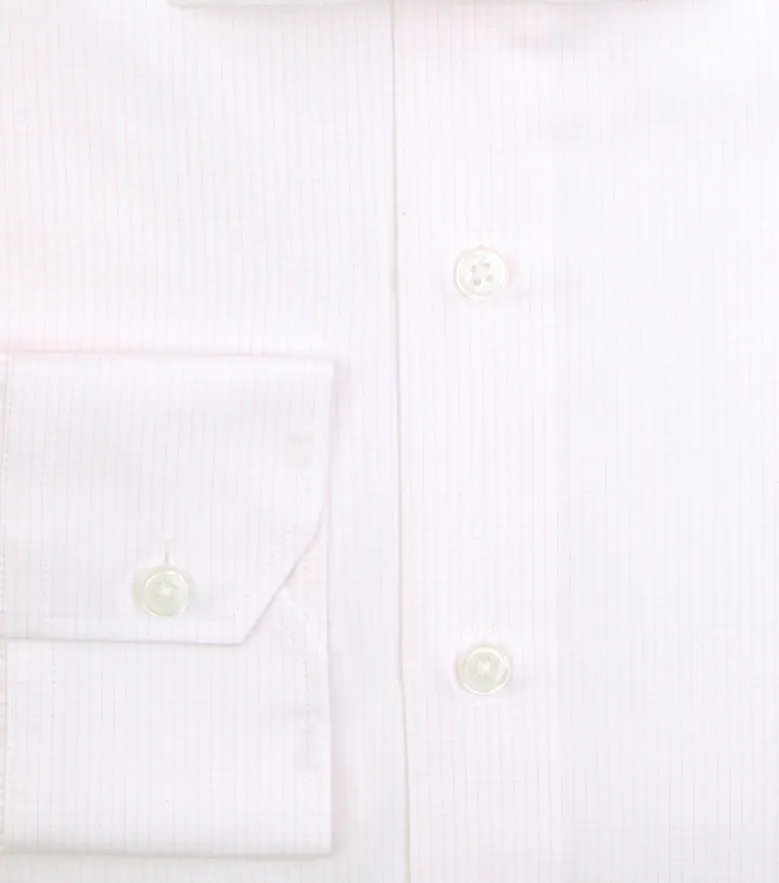 Chemise en popeline à rayures rose pâle facile à repasser