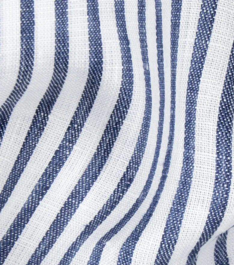 Chemise en lin à rayures bleues