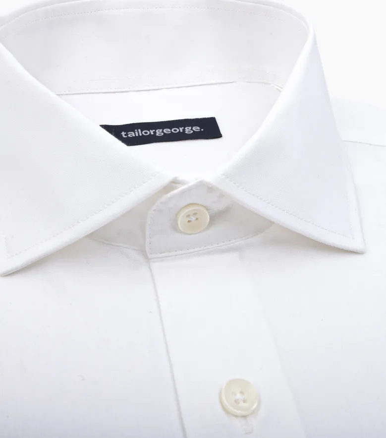 Chemise en popeline stretch uni blanc