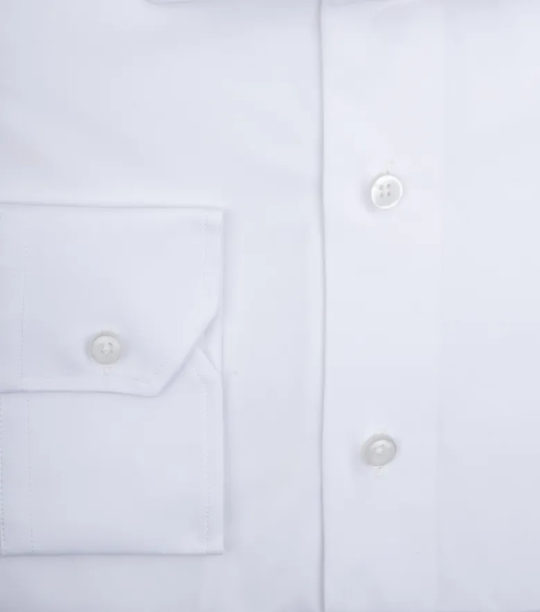 Chemise en popeline épaisse blanche unie