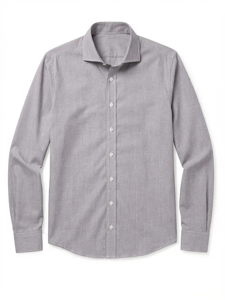 Chemise en fil-à-fil uni marron facile à repasser
