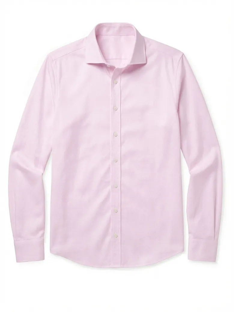 Chemise en dobby rose pâle uni