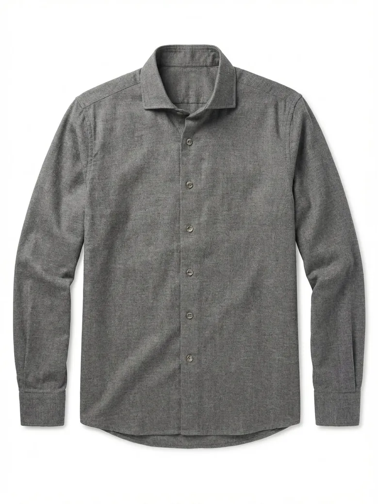 Chemise en flanelle marron uni