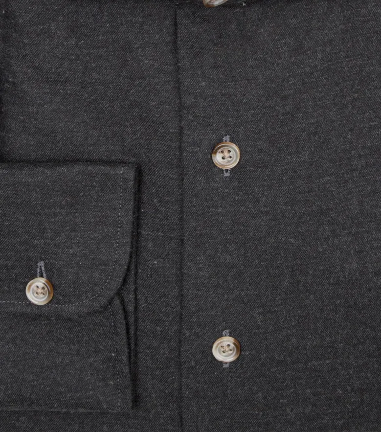 Chemise en flanelle marron uni