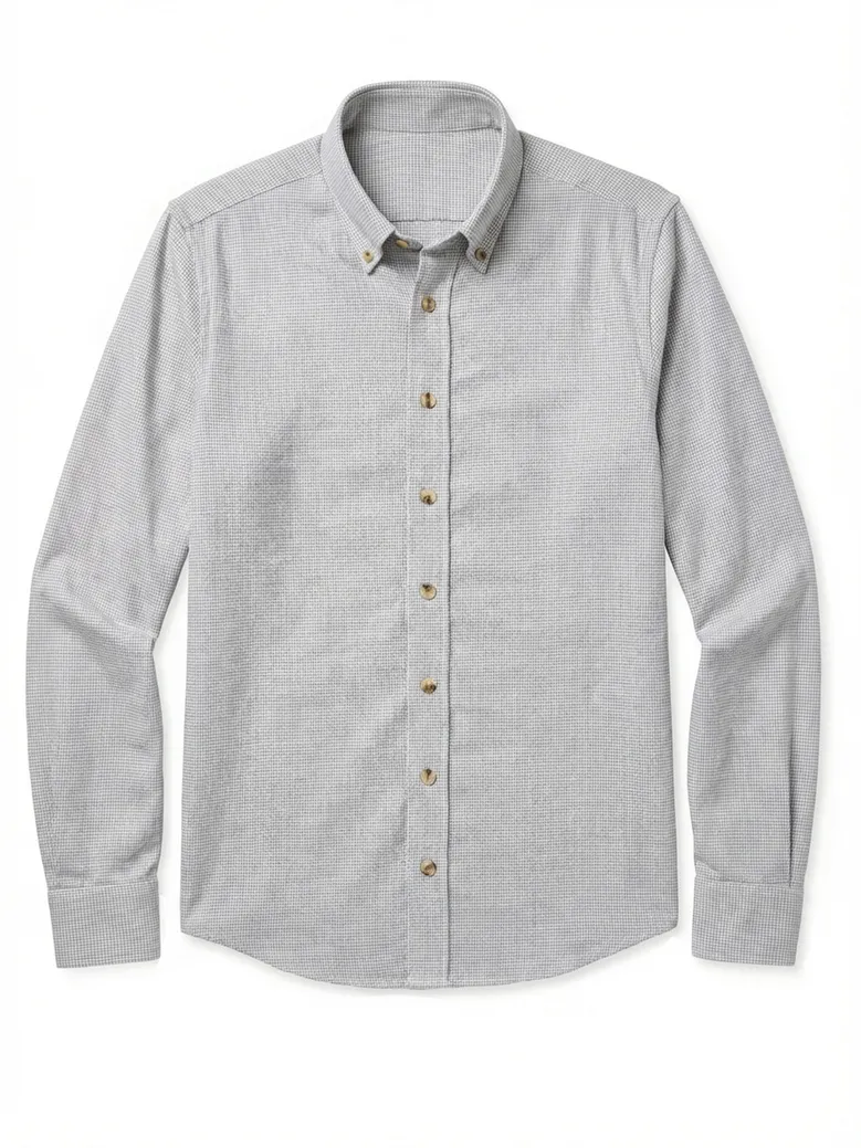 Chemise en flanelle à mini-carreaux gris