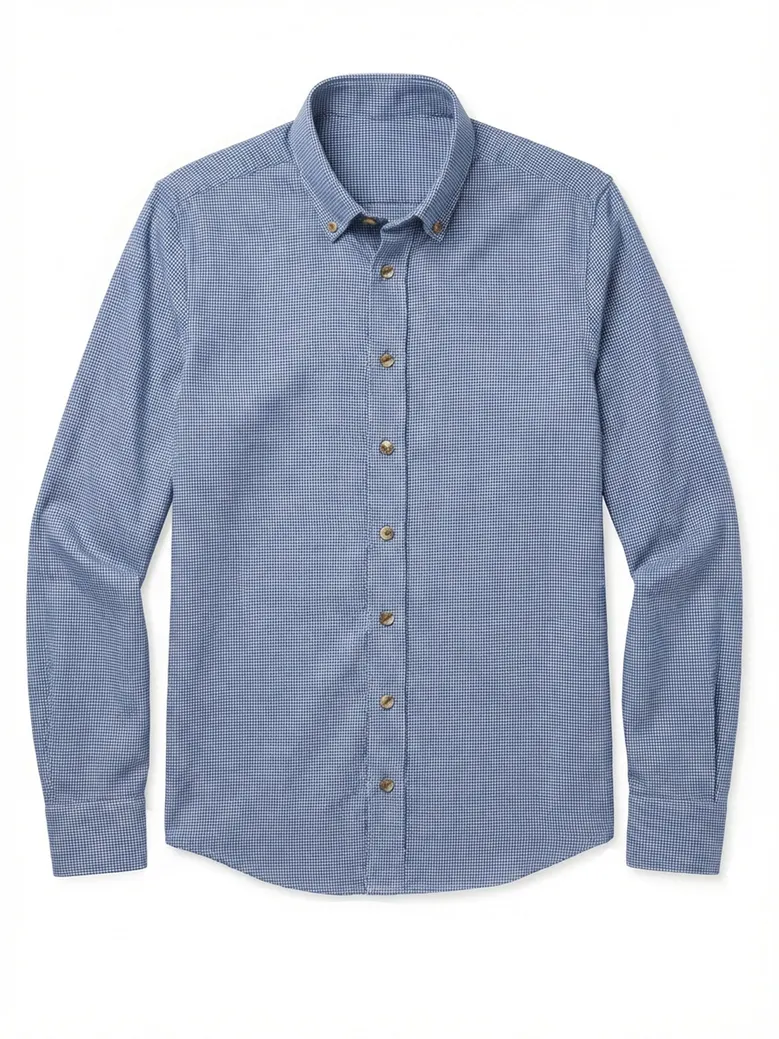 Chemise en flanelle à mini-carreaux bleus