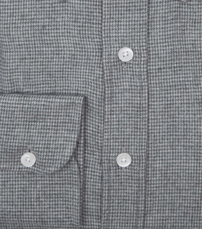 Chemise en flanelle à mini-carreaux gris
