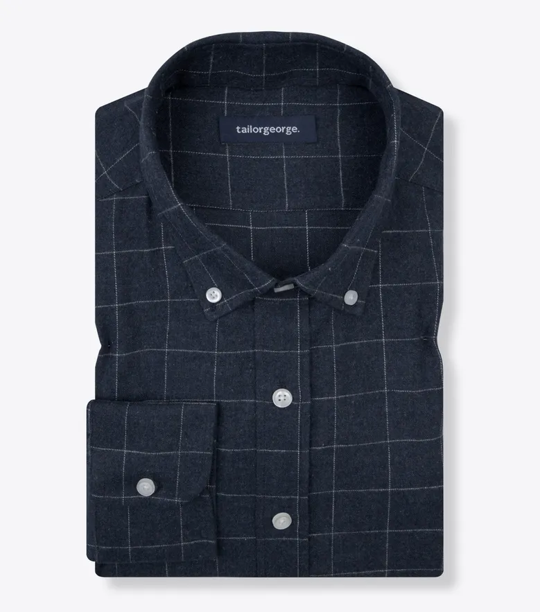 Chemise en flanelle à grands carreaux bleus