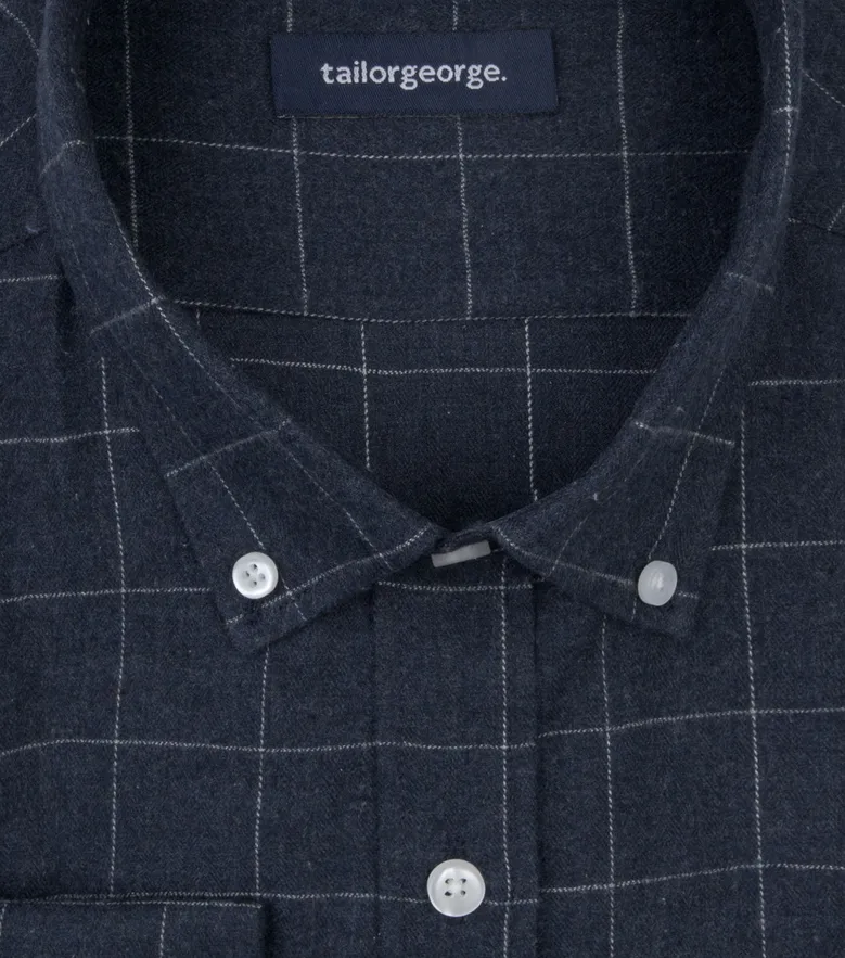 Chemise en flanelle à grands carreaux bleus
