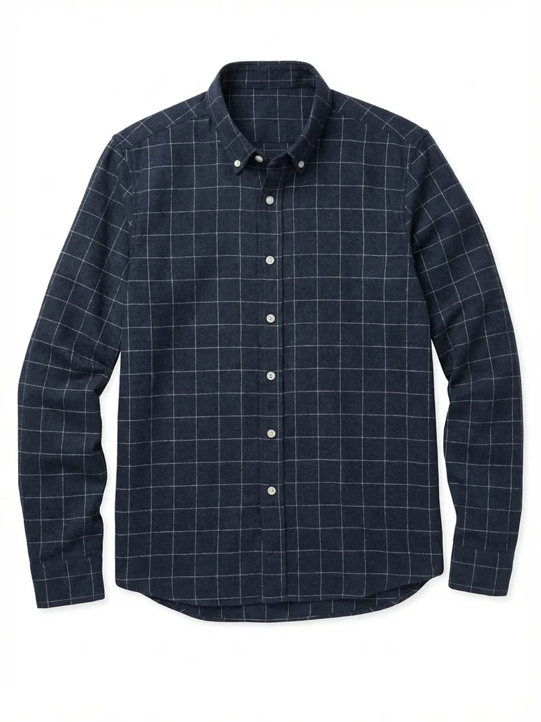 Chemise en flanelle à grands carreaux bleus
