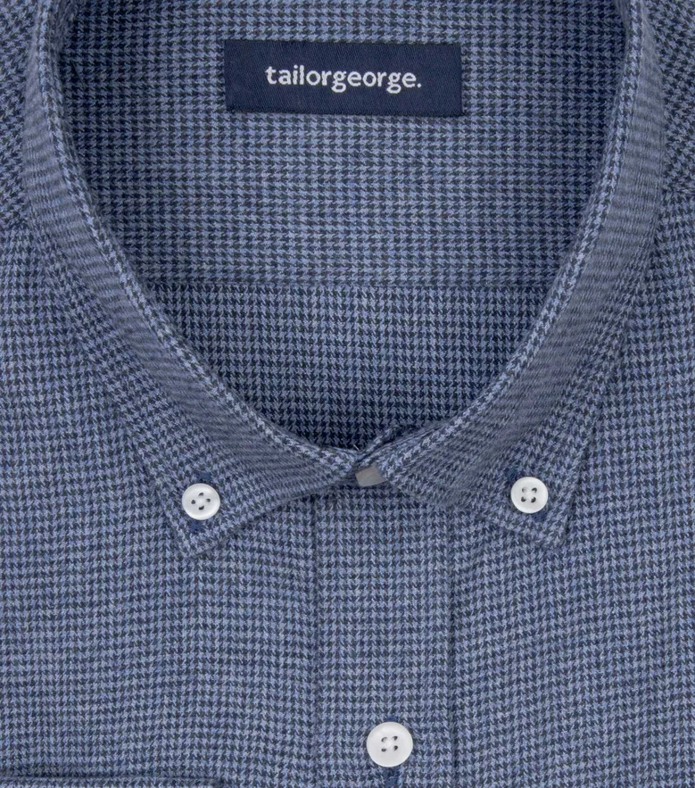 Chemise en flanelle à mini-carreaux bleus
