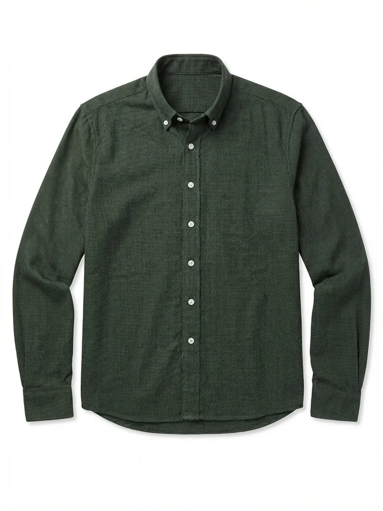 Chemise en flanelle à mini-carreaux verts