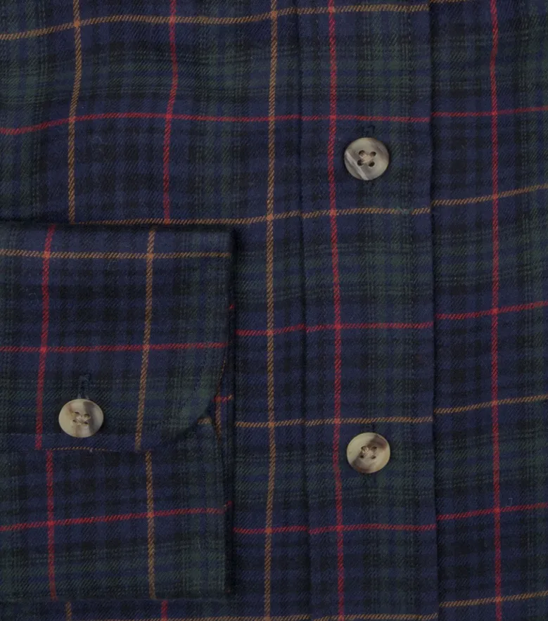 Chemise en flanelle épaisse tartan vert et bleu