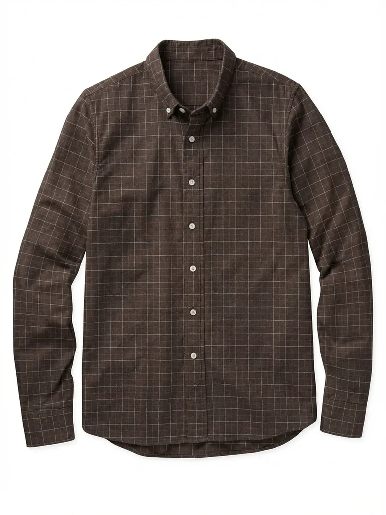 Chemise en flanelle à carreaux marron