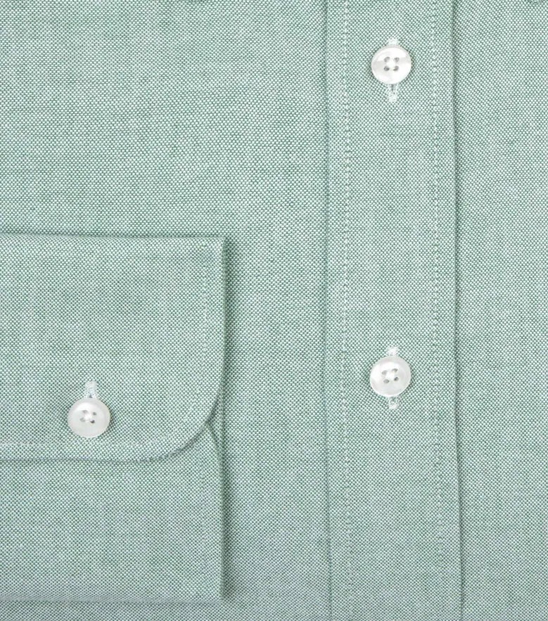 Chemise en Oxford sport vert uni