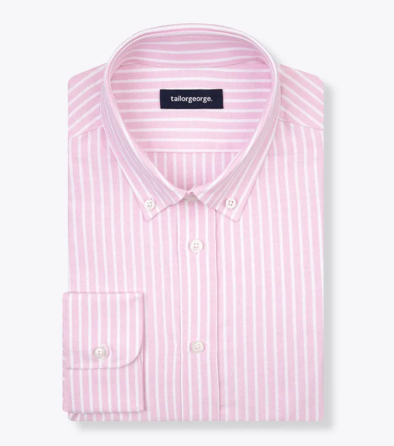 Chemise en Oxford à rayures rose