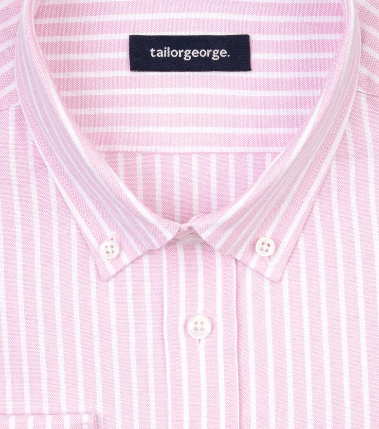 Chemise en Oxford à rayures rose