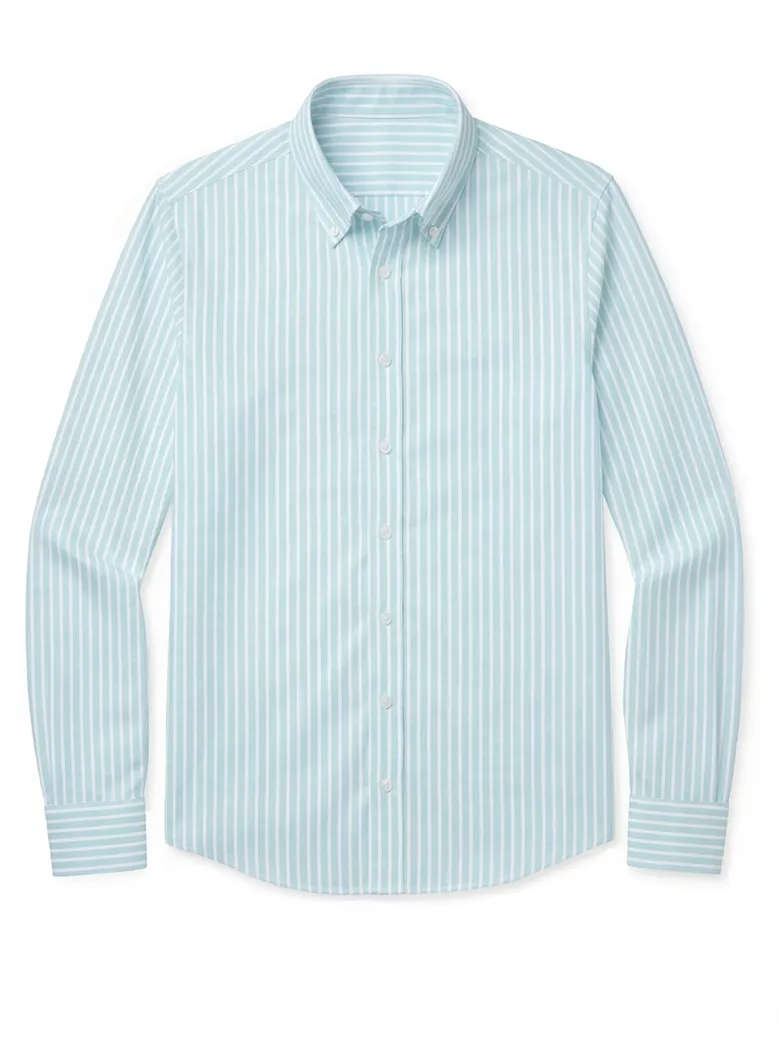 Chemise en Oxford à rayures bleu turquoise