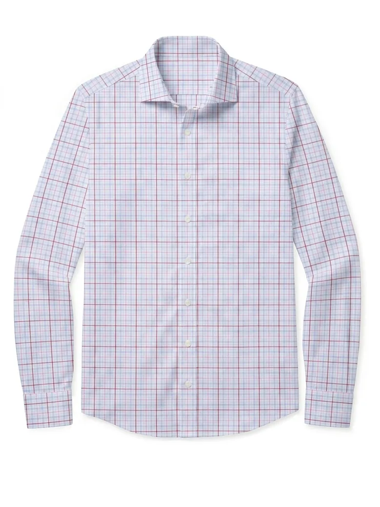 Chemise en popeline à carreaux bleus