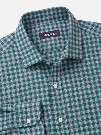 Chemise en twill à carreaux verts