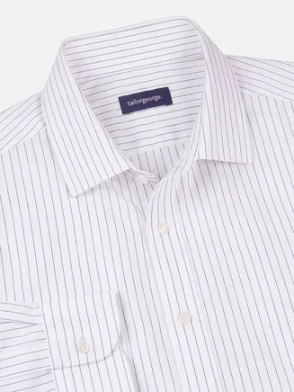 Chemise en popeline à rayures noires